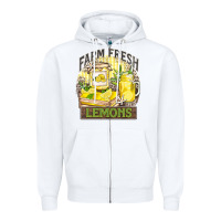 White farm fresh lemons Zipper Hoodie - Zillion Design Studio
