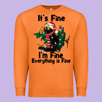 It's Fine I'am Fine Everything Is Fine Premium Sweatshirt Designed By Fadigitalartstudio