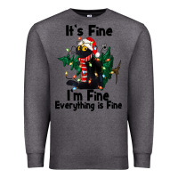 Charcoal Heather It's Fine I'am Fine Everything Is Fine Premium Sweatshirt - FaDigitalArtStudio