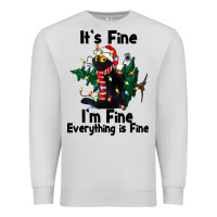 Dove Grey It's Fine I'am Fine Everything Is Fine Premium Sweatshirt - FaDigitalArtStudio