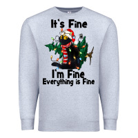 Heather Grey It's Fine I'am Fine Everything Is Fine Premium Sweatshirt - FaDigitalArtStudio