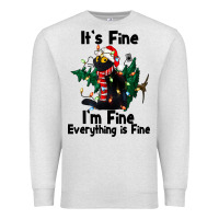 Oatmeal Heather It's Fine I'am Fine Everything Is Fine Premium Sweatshirt - FaDigitalArtStudio