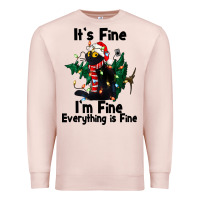 Pale Pink It's Fine I'am Fine Everything Is Fine Premium Sweatshirt - FaDigitalArtStudio