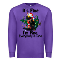 Purple It's Fine I'am Fine Everything Is Fine Premium Sweatshirt - FaDigitalArtStudio
