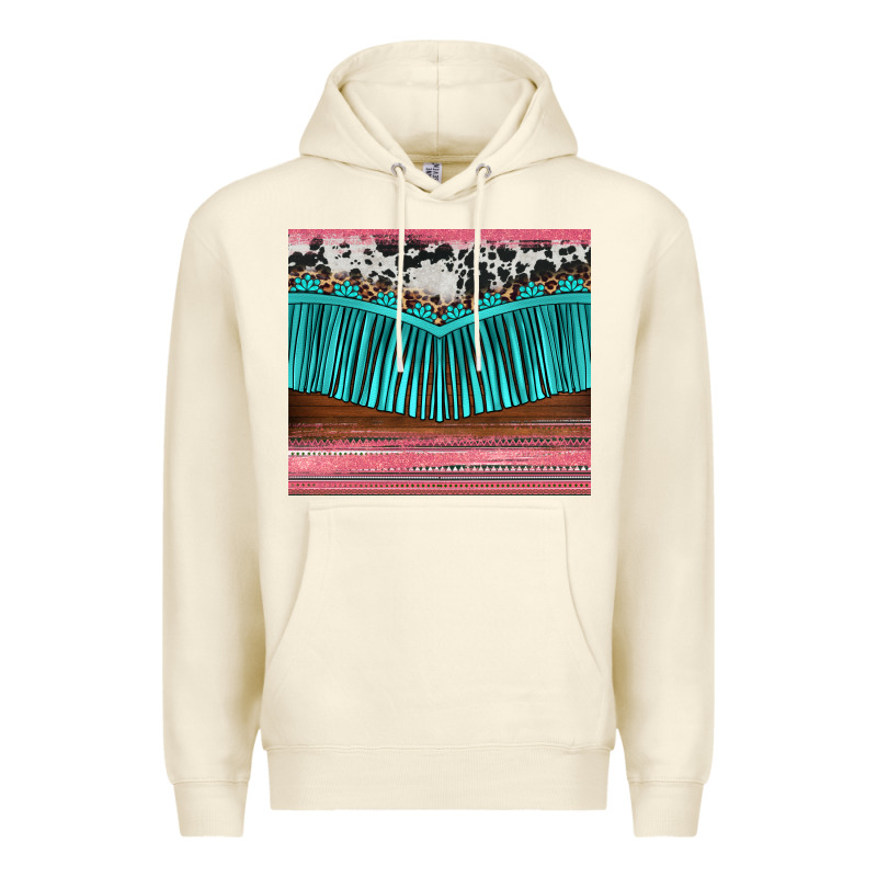 Western Fringe Cowhide Leopard Premium Hoodie by BarkalooDesign | Teevron