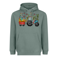 Sage 4th of july tractor Heavyweight Hoodie - CowGirlArtShop