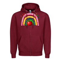 Burgundy school rainbow Zipper Hoodie - Zillion Design Studio