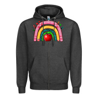 Charcoal Heather school rainbow Zipper Hoodie - Zillion Design Studio