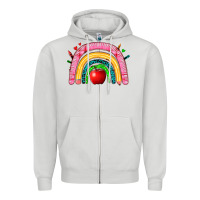 Dove Grey school rainbow Zipper Hoodie - Zillion Design Studio