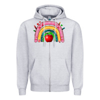 Heather Grey school rainbow Zipper Hoodie - Zillion Design Studio