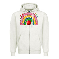 Oatmeal Heather school rainbow Zipper Hoodie - Zillion Design Studio
