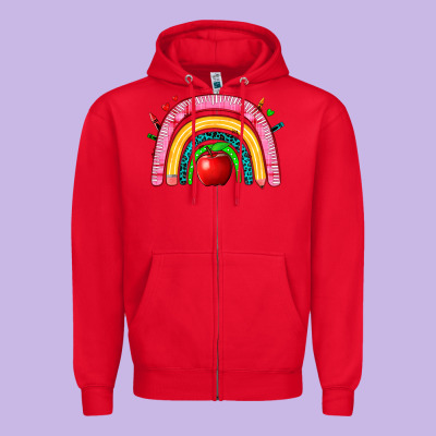 School Rainbow Zipper Hoodie Designed By Zillion Design Studio