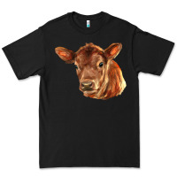 Black red angus calf face Premium Tee - LillyAllenDesigns