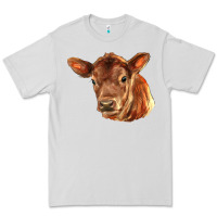Dove Grey red angus calf face Premium Tee - LillyAllenDesigns