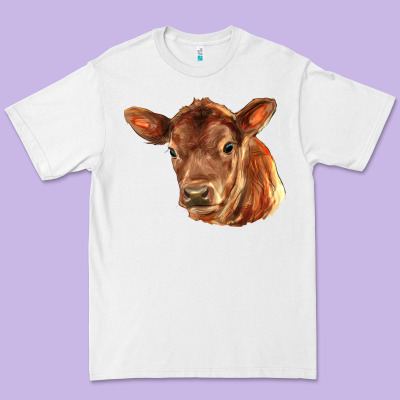 Red Angus Calf Face Premium Tee Designed By Lillyallendesigns