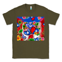 Army Green puerto rico hearts Classic Tee - Zillion Design Studio