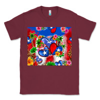 Burgundy puerto rico hearts Classic Tee - Zillion Design Studio