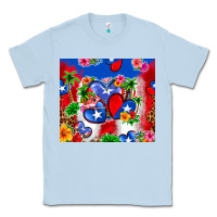 Dusty Blue puerto rico hearts Classic Tee - Zillion Design Studio