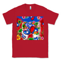 Red puerto rico hearts Classic Tee - Zillion Design Studio