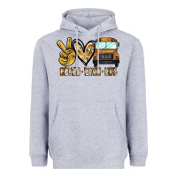 Heather Grey peace love bus Heavyweight Hoodie - CowhideDigitalArt