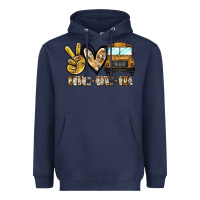 Navy peace love bus Heavyweight Hoodie - CowhideDigitalArt