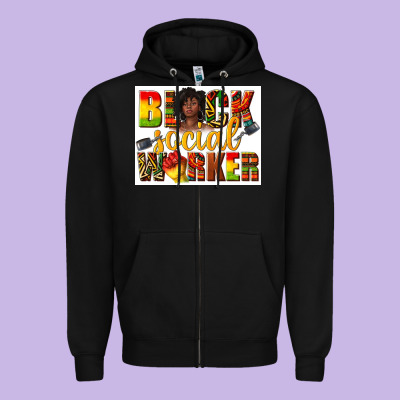 Zipper Hoodie black social worker