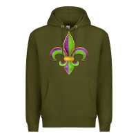 Army Green mardi gras fleur de lis leopard Premium Hoodie - Jasminsmagicworld