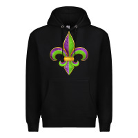 Black mardi gras fleur de lis leopard Premium Hoodie - Jasminsmagicworld