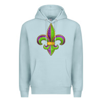 Blue Mist mardi gras fleur de lis leopard Premium Hoodie - Jasminsmagicworld