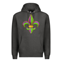 Charcoal Heather mardi gras fleur de lis leopard Premium Hoodie - Jasminsmagicworld