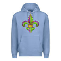 Colony Blue mardi gras fleur de lis leopard Premium Hoodie - Jasminsmagicworld