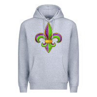 Heather Grey mardi gras fleur de lis leopard Premium Hoodie - Jasminsmagicworld