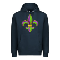 Navy mardi gras fleur de lis leopard Premium Hoodie - Jasminsmagicworld