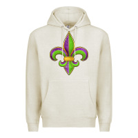 Oatmeal Heather mardi gras fleur de lis leopard Premium Hoodie - Jasminsmagicworld