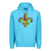 Ocean Blue mardi gras fleur de lis leopard Premium Hoodie - Jasminsmagicworld