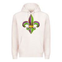 Pale Pink mardi gras fleur de lis leopard Premium Hoodie - Jasminsmagicworld