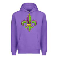 Purple mardi gras fleur de lis leopard Premium Hoodie - Jasminsmagicworld