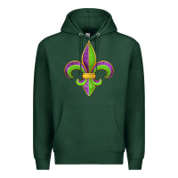 Sports Green mardi gras fleur de lis leopard Premium Hoodie - Jasminsmagicworld
