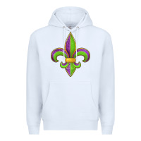 White mardi gras fleur de lis leopard Premium Hoodie - Jasminsmagicworld