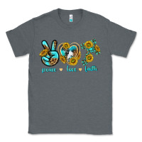 Charcoal Heather peace love faith Classic Tee - texasbilliewilder