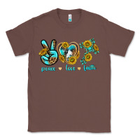 Chestnut peace love faith Classic Tee - texasbilliewilder