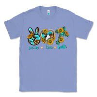 Colony Blue peace love faith Classic Tee - texasbilliewilder