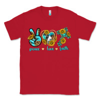 Red peace love faith Classic Tee - texasbilliewilder
