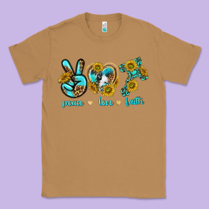 Peace Love Faith Classic Tee Designed By Texasbilliewilder