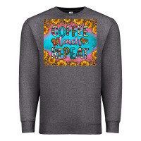 Charcoal Heather coffee teach repeat Premium Sweatshirt - HRA Design Shop