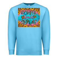 Ocean Blue coffee teach repeat Premium Sweatshirt - HRA Design Shop