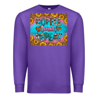 Purple coffee teach repeat Premium Sweatshirt - HRA Design Shop