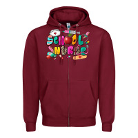 Burgundy school nurse Zipper Hoodie - Zillion Design Studio
