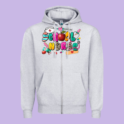 School Nurse Zipper Hoodie Designed By Zillion Design Studio