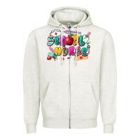 Oatmeal Heather school nurse Zipper Hoodie - Zillion Design Studio